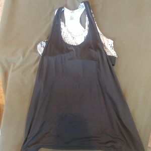 Black workout tank with built in sports bra